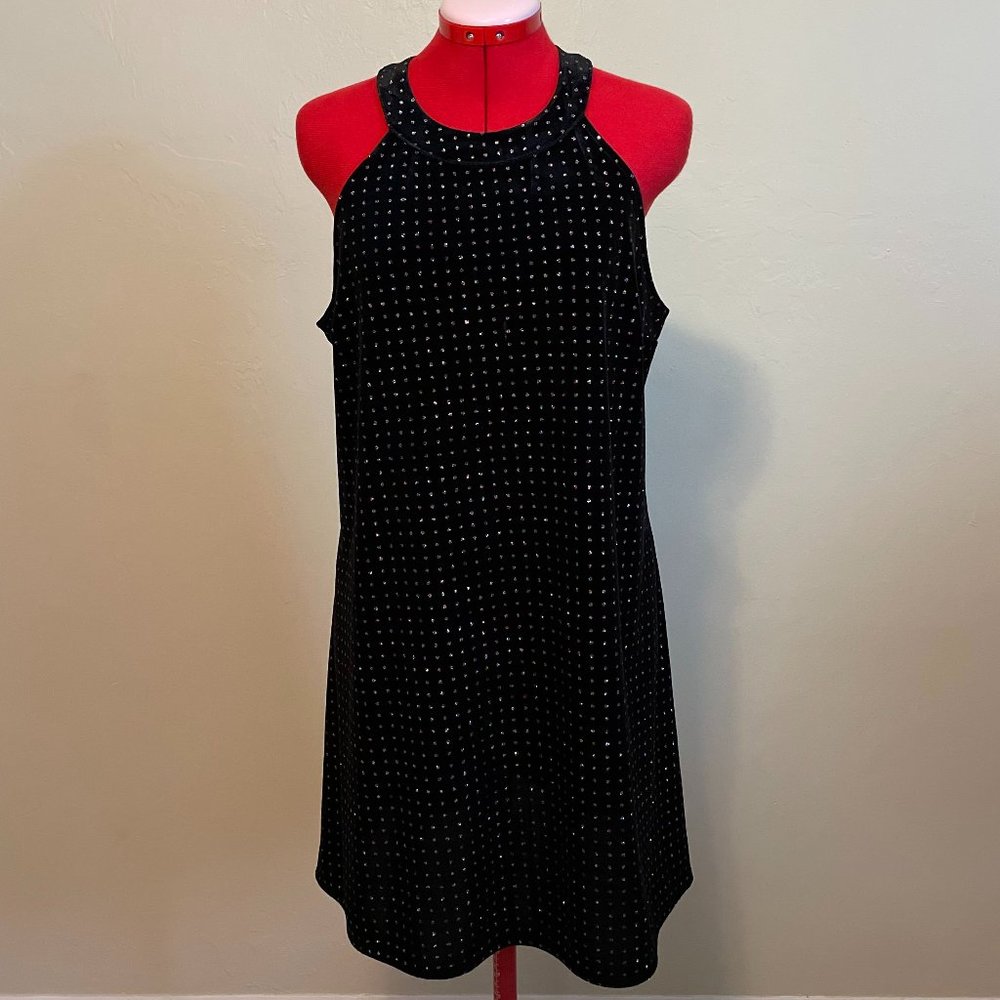 Glittery Black Velvet Dress